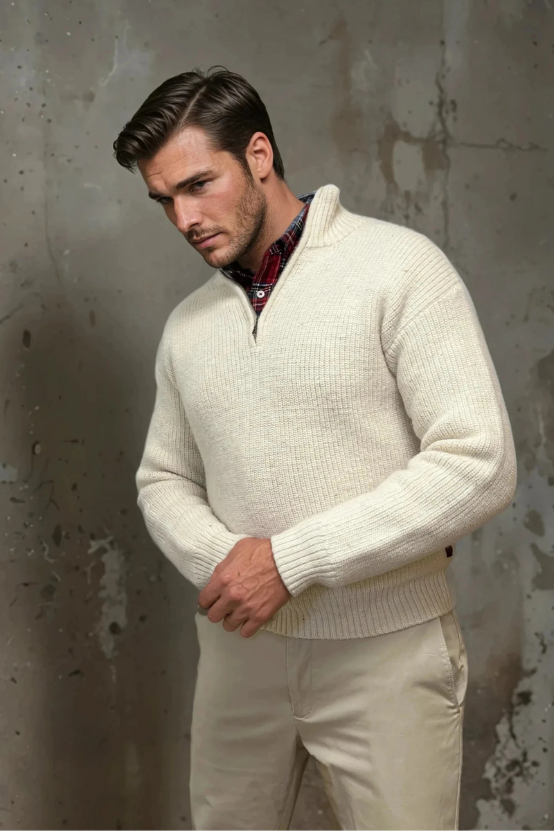 Wadhams Quarter Zip Sweater (Ivory) – Adirondack Field