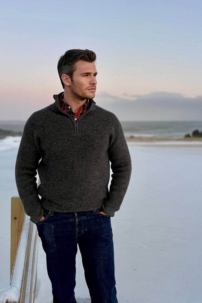 Wadhams Quarter Zip Sweater (Gray) – Adirondack Field