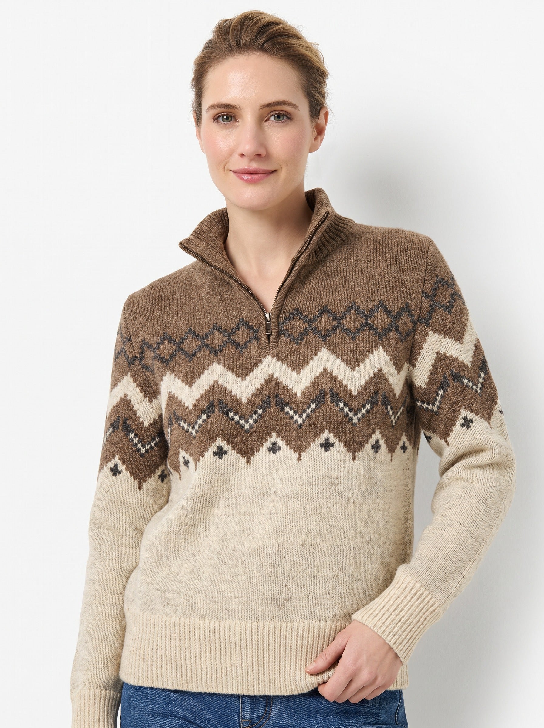 Skyward Alpaca/Wool Sweater (Brown)