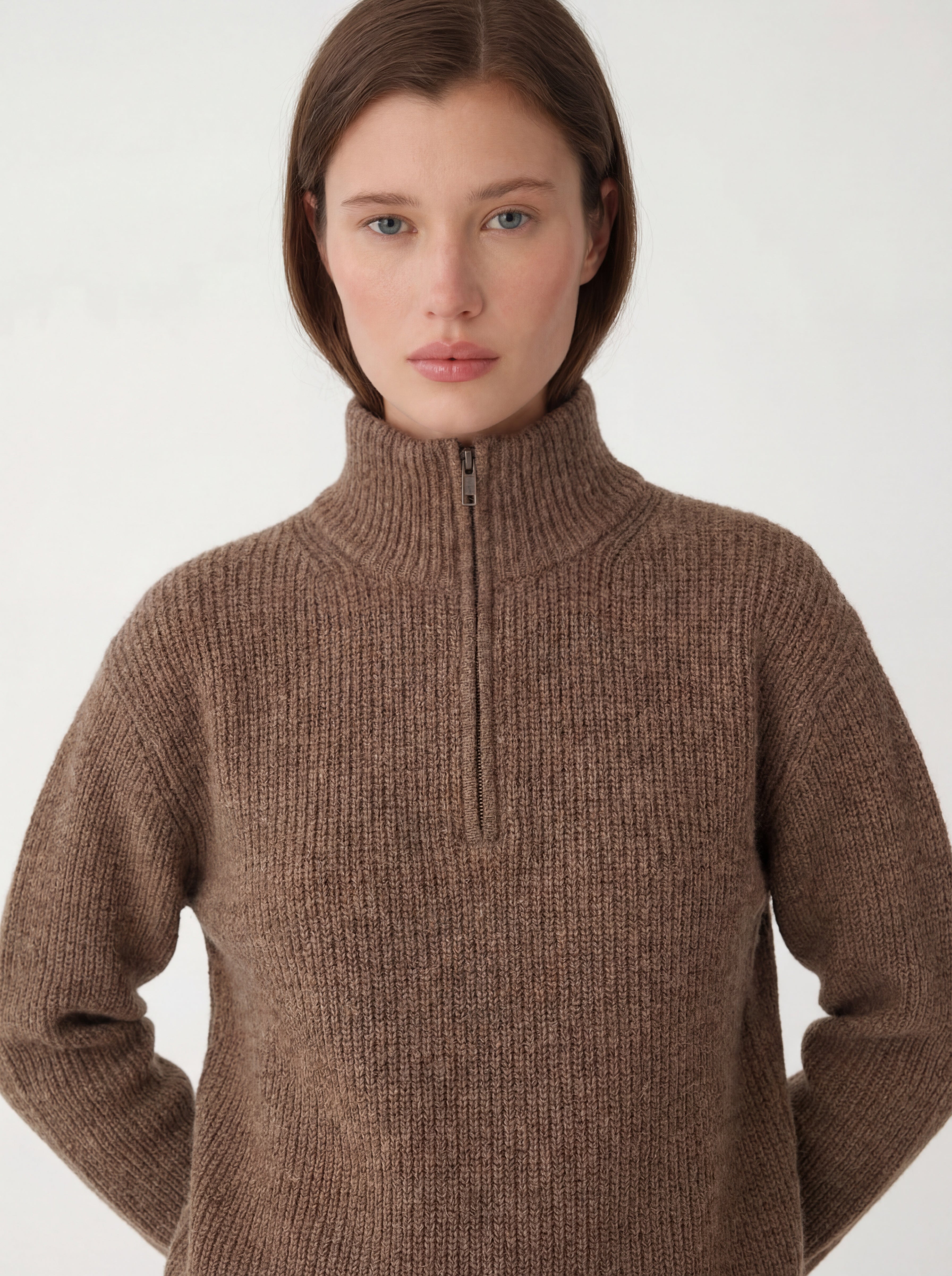 Wadhams Quarter Zip Sweater (Brown) – Adirondack Field
